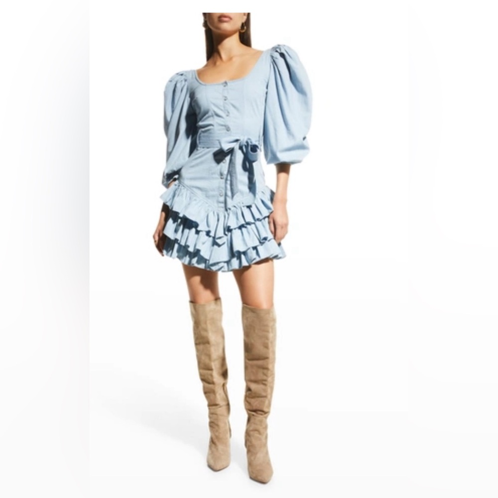 Love the label Rosa Balloon-sleeve Chambray dress. Like new worn once.